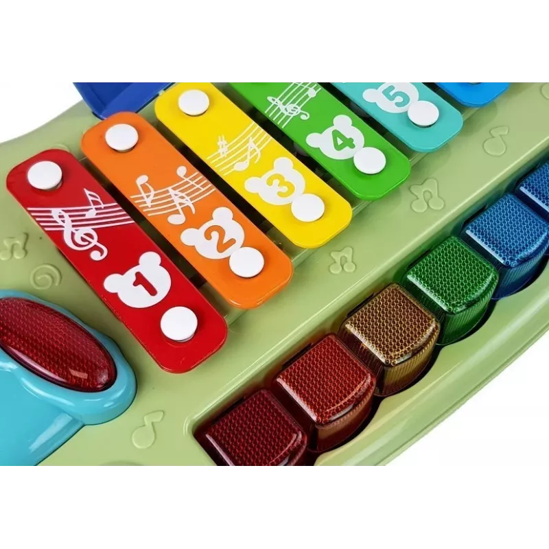 LEAN TOYS Baby Grand Piano z talerzami i podświetlanymi klawiszami – zabawka muzyczna