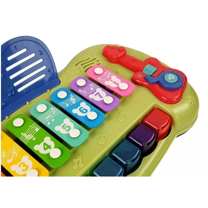 LEAN TOYS Baby Grand Piano z talerzami i podświetlanymi klawiszami – zabawka muzyczna
