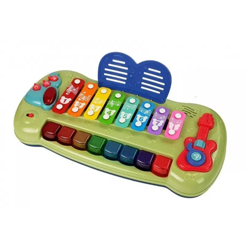 LEAN TOYS Baby Grand Piano z talerzami i podświetlanymi klawiszami – zabawka muzyczna