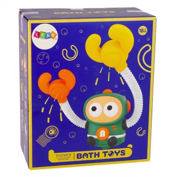 LEAN TOYS Zabawka do kąpieli Astronauta Prysznic z cyrkulacją wody i przyssawkami
