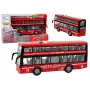LEAN TOYS Autobus piętrowy na baterie z dźwiękami i światłami, napęd tarcia, czerwony