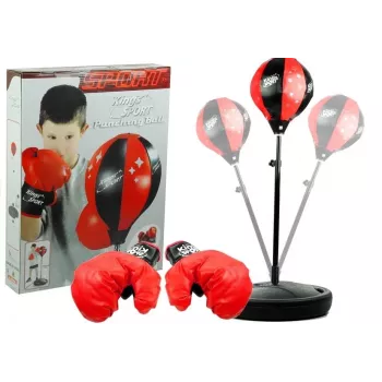 LEAN TOYS Big Boxer Set Dla Dzieci + Rękawice i Gruszka Bokserska