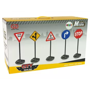 LEAN TOYS Duży zestaw edukacyjnych znaków drogowych 82 cm