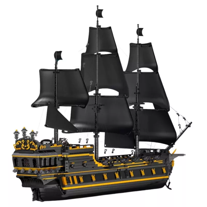 LEAN TOYS Black Pearl Pirate Ship Construction Bricks Set (5266 Pieces)