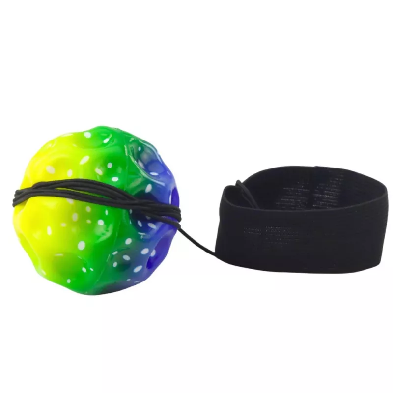 LEAN TOYS Piłka skacząca na gumce, sensoryczna, z wypustkami, kolorowa, 6 cm