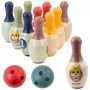 LEAN TOYS Zestaw do gry w kręgle z kotami dla dzieci 10 kręgli 2 kolorowe kule