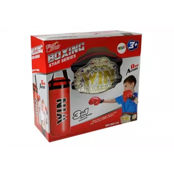 Zestaw bokserski LEAN TOYS, worek, rękawice, pas