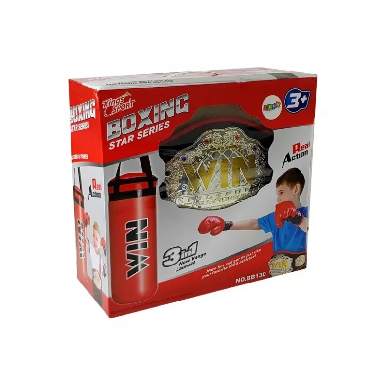Zestaw bokserski LEAN TOYS, worek, rękawice, pas