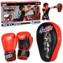 LEAN TOYS 2-w-1 zestaw treningowy do Muay Thai z rękawicami i łapami, czarny
