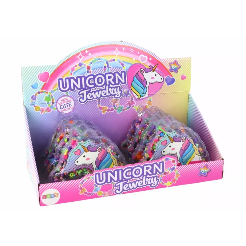 LEAN TOYS Zestaw do tworzenia bransoletek Koraliki Zawieszki Biżuteria Jednorożec