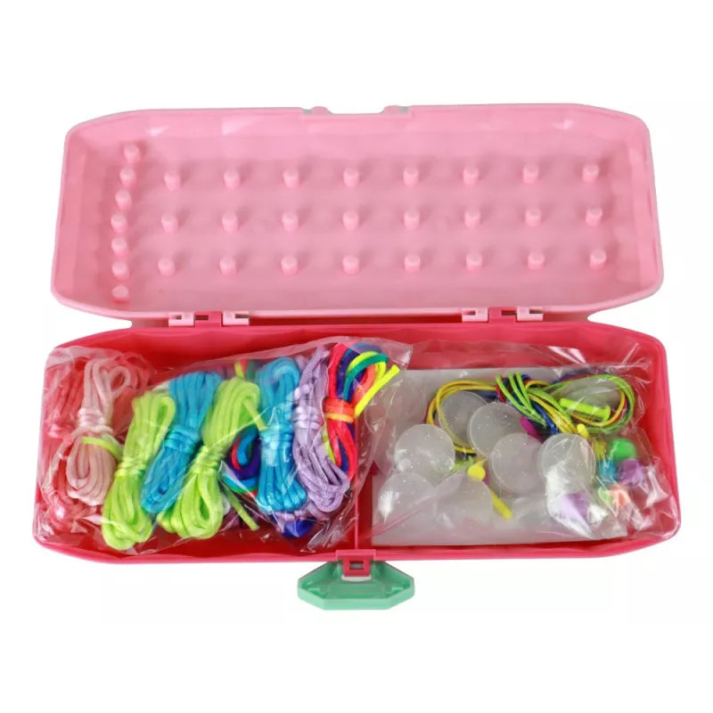 LEAN TOYS Zestaw do tworzenia bransoletek Różowe pudełko
