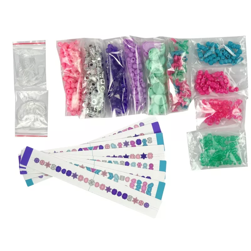 LEAN TOYS Zestaw do tworzenia bransoletek Kolorowe koraliki Pojemnik Twórca