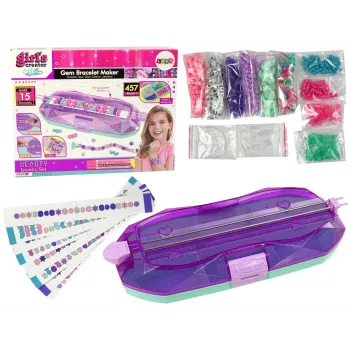 LEAN TOYS Zestaw do tworzenia bransoletek Kolorowe koraliki Pojemnik Twórca