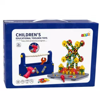 LEAN TOYS Klocki konstrukcyjne w pudełku DIY z wkrętakiem