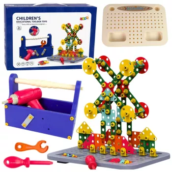 LEAN TOYS Klocki konstrukcyjne w pudełku DIY z wkrętakiem