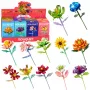 LEAN TOYS Klocki Budowlane Pojedynczy Kwiat z Łodygą Kolorowa Mieszanka 71-106 Elementów