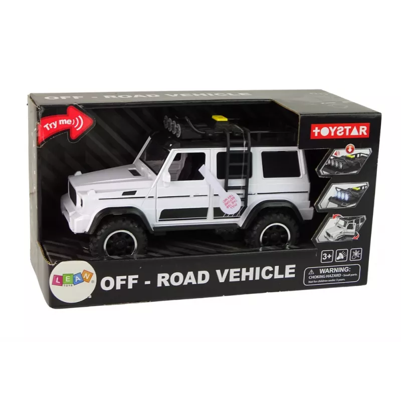 LEAN TOYS Samochód Off-Road Biały Dźwięk Światła Pojazd 1:14