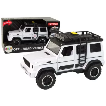 LEAN TOYS Samochód Off-Road Biały Dźwięk Światła Pojazd 1:14