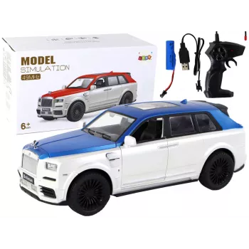 LEAN TOYS Samochód RC 1:20 Biało-Niebieski Zdalnie Sterowany