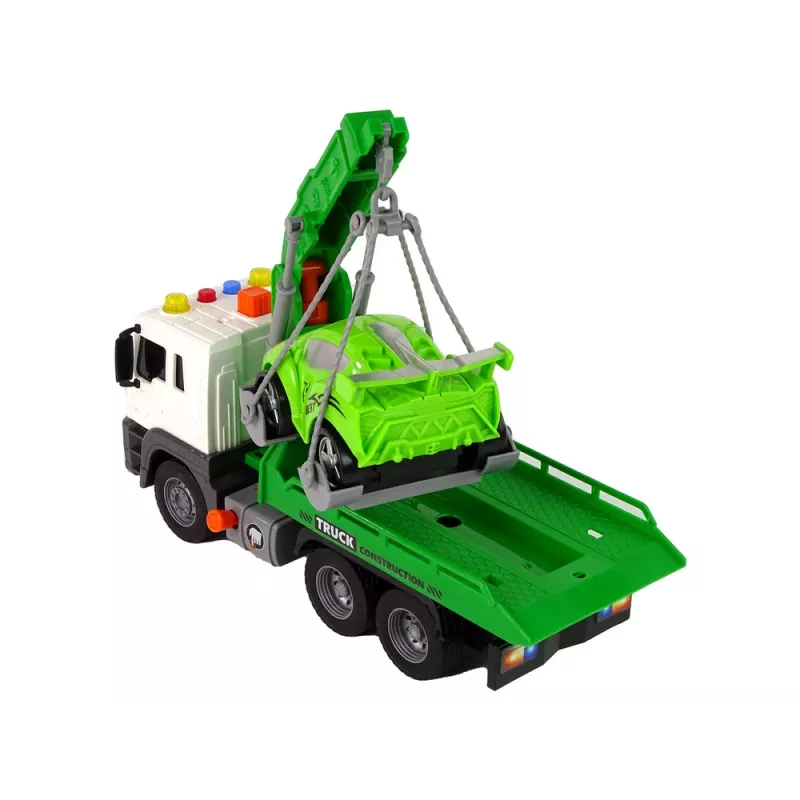 LEAN TOYS Laweta z pomocą drogową 1:16 Zielony Dźwięk i Światła
