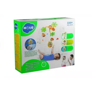 LEAN TOYS Karuzela z pozytywką i grzechotkami dla niemowląt