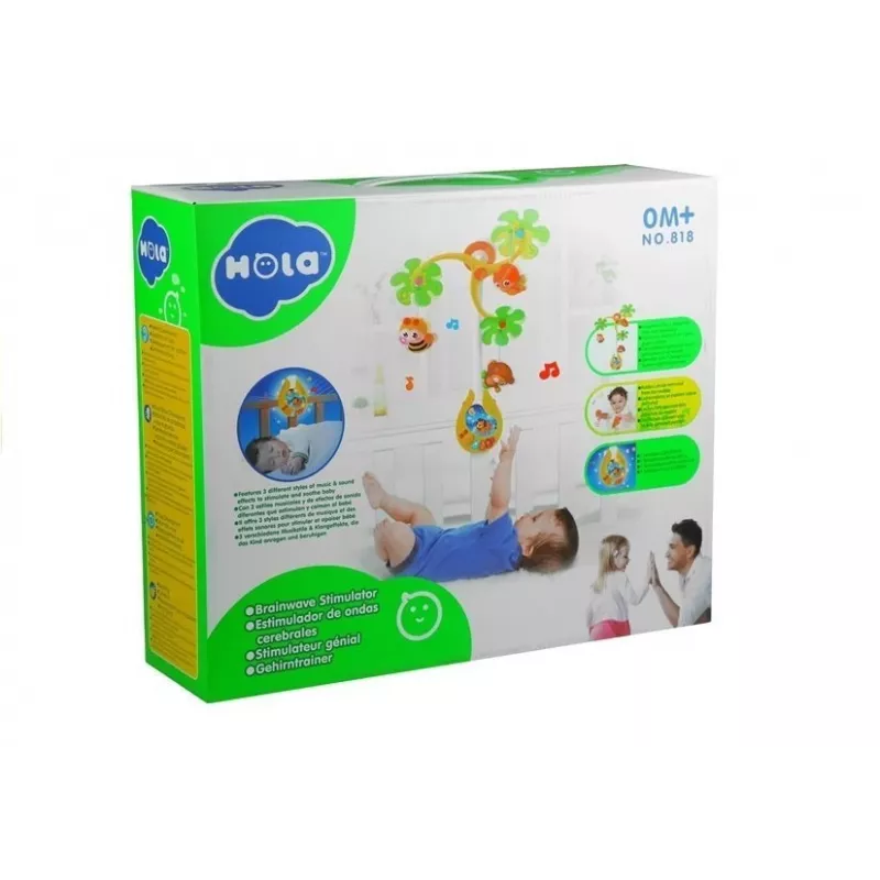 LEAN TOYS Karuzela z pozytywką i grzechotkami dla niemowląt