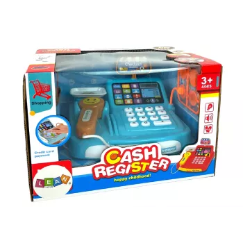 LEAN TOYS Kasa Sklepowa z Wagą do Pakowania Ciastek, Baterią i Skanerem