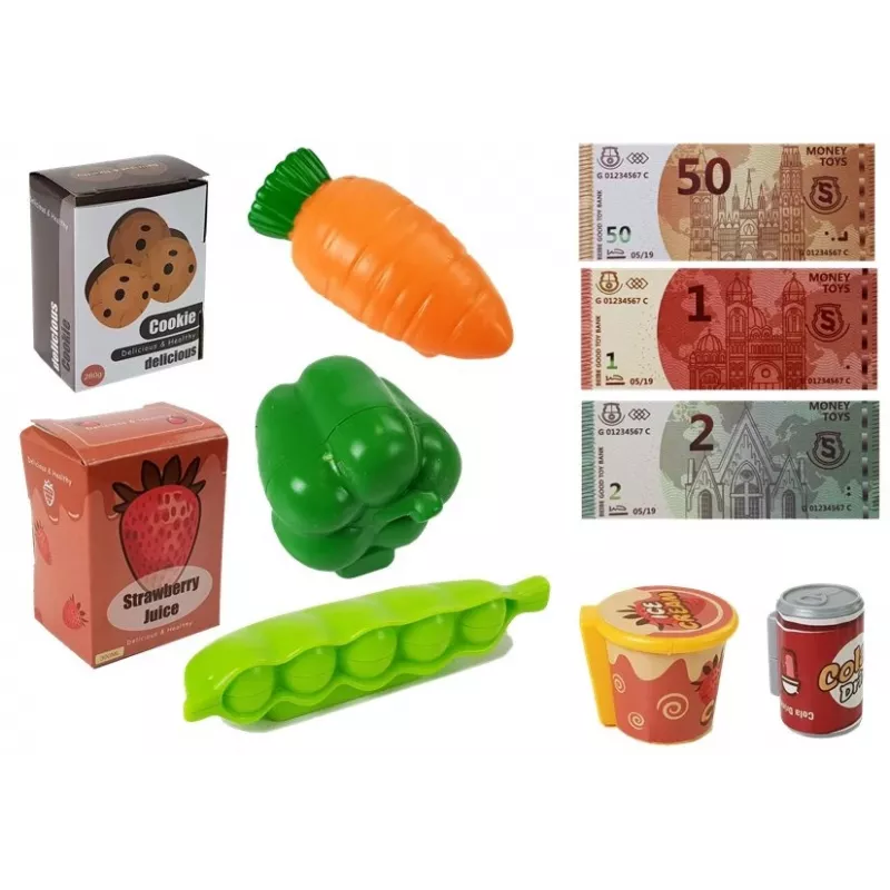 LEAN TOYS Kasa sklepowa z mikrofonem i terminalem dźwiękowym – interaktywny zestaw do zabawy dla dzieci 3+
