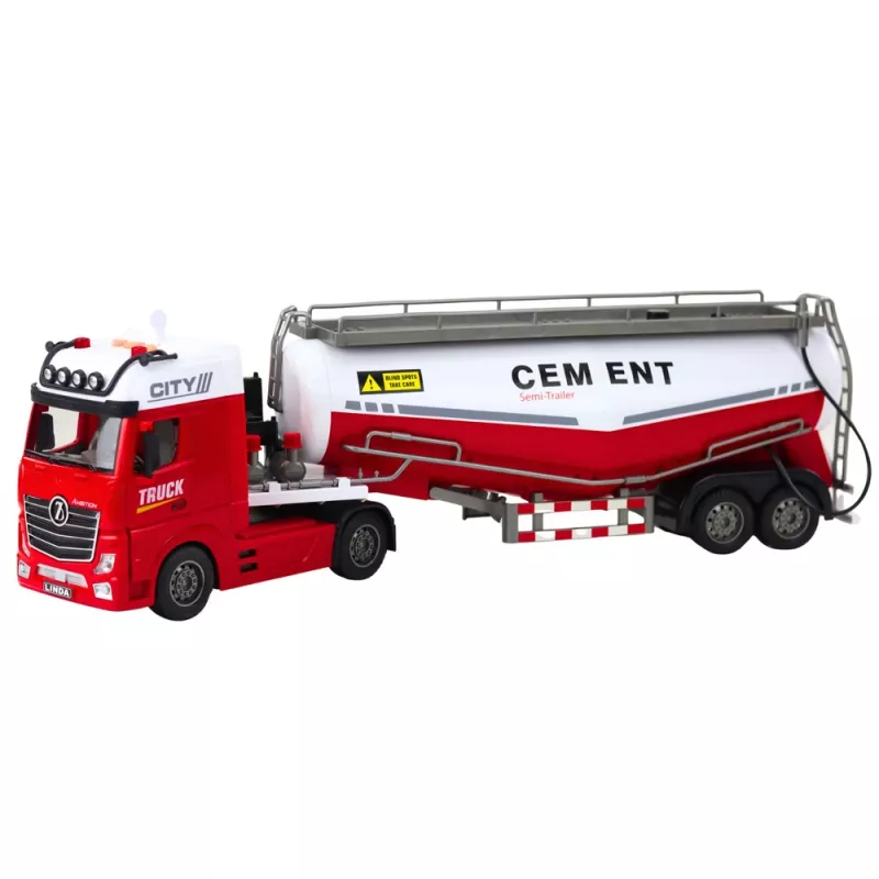 LEAN TOYS Cysterna Cementowa z Funkcją Wylewania Wody, Światłami i Dźwiękami