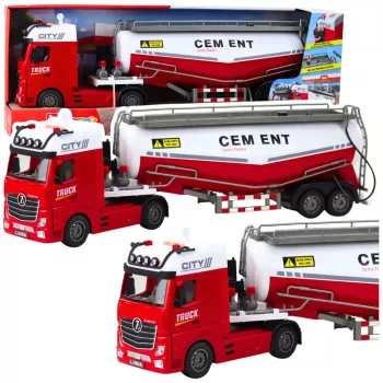 LEAN TOYS Cysterna Cementowa z Funkcją Wylewania Wody, Światłami i Dźwiękami