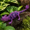 LEAN TOYS Kameleon Gumowa Figurka Rozciągliwa Realistyczny Fioletowy Gad 14 cm