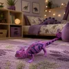 LEAN TOYS Kameleon Gumowa Figurka Rozciągliwa Realistyczny Fioletowy Gad 14 cm