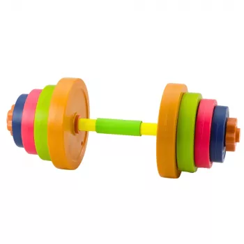 LEAN TOYS Sztanga dla dzieci, pianka antypoślizgowa, 8 talerzy, plastik, kolorowa