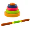 LEAN TOYS Sztanga dla dzieci, pianka antypoślizgowa, 8 talerzy, plastik, kolorowa