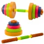 LEAN TOYS Sztanga dla dzieci, pianka antypoślizgowa, 8 talerzy, plastik, kolorowa