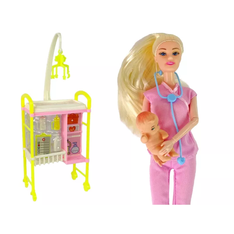 LEAN TOYS Zestaw akcesoriów dla lalek Doktor z długimi włosami