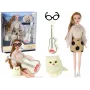 Lalka dziecięca LEAN TOYS Emily z gitarą, okularami, długimi blond włosami i kotkiem