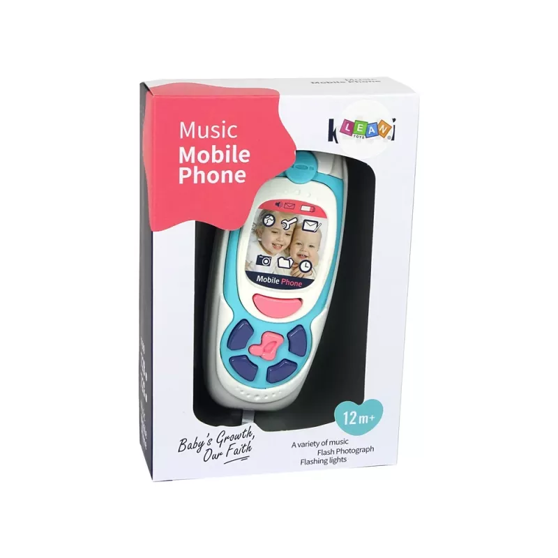 LEAN TOYS Edukacyjny Telefon Komórkowy dla Dzieci Melody Blue