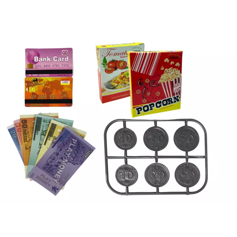 LEAN TOYS Dziecięca Kasa Fiskalna z Kalkulatorem i Koszykiem Warzyw