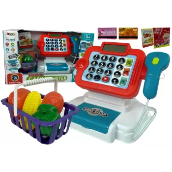 LEAN TOYS Dziecięca Kasa Fiskalna z Kalkulatorem i Koszykiem Warzyw
