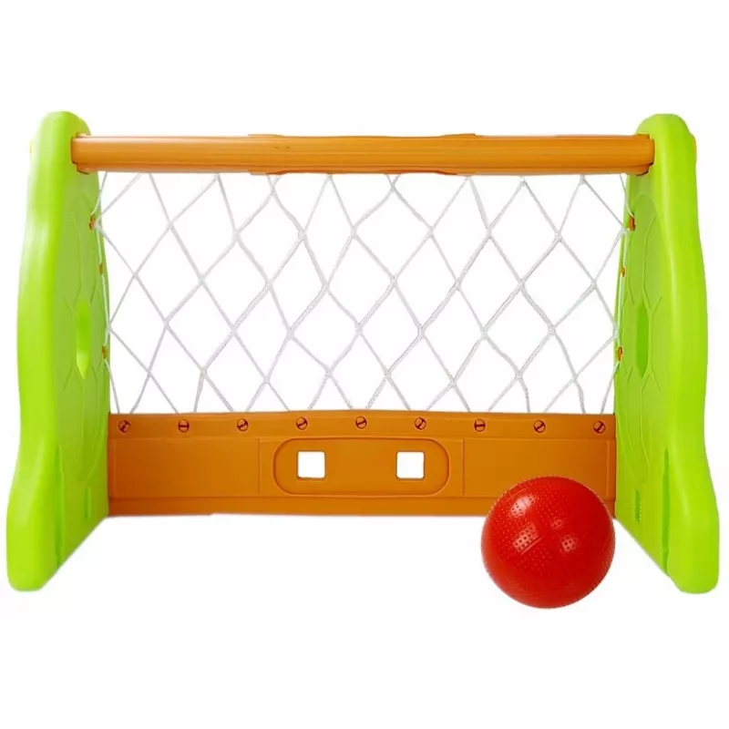Bramka piłkarska dla dzieci LEAN TOYS w kolorze zielonym i pomarańczowym