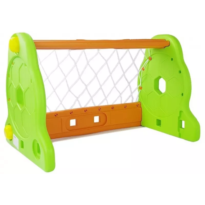 Bramka piłkarska dla dzieci LEAN TOYS w kolorze zielonym i pomarańczowym