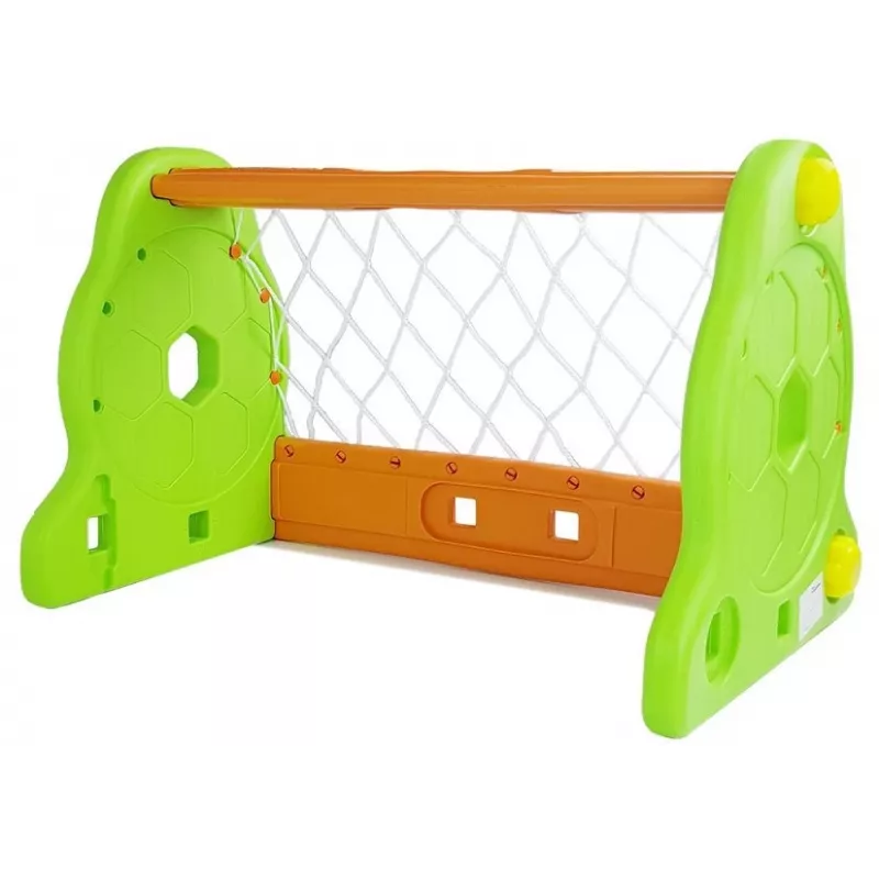 Bramka piłkarska dla dzieci LEAN TOYS w kolorze zielonym i pomarańczowym
