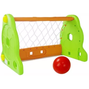 Bramka piłkarska dla dzieci LEAN TOYS w kolorze zielonym i pomarańczowym