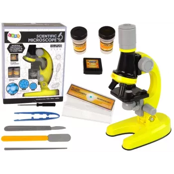 LEAN TOYS Zestaw edukacyjny mikroskop dla dzieci Żółty
