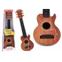 LEAN TOYS Dziecięca gitara zabawkowa z wykończeniem z brązowego drewna i kostką, 6 nylonowych strun, akustyczna, dla dzieci od 3 lat