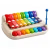 LEAN TOYS Dziecięcy Ksylofon Piano Kolorowy Instrument Muzyczny 2 w 1 z Pałeczką