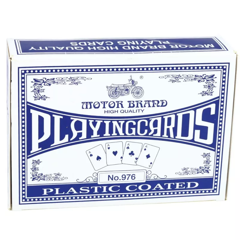 LEAN TOYS Classic Playing Cards Plastikowa powłoka Niebieski - Rozmiar pokera, 54 karty, Odporność na zachlapanie
