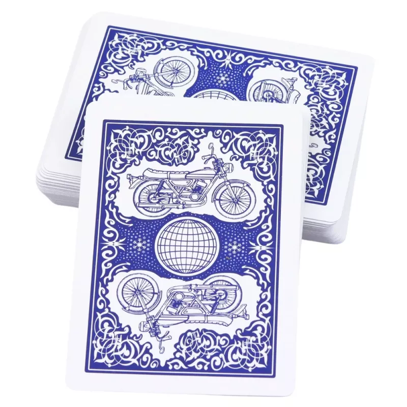 LEAN TOYS Classic Playing Cards Plastikowa powłoka Niebieski - Rozmiar pokera, 54 karty, Odporność na zachlapanie