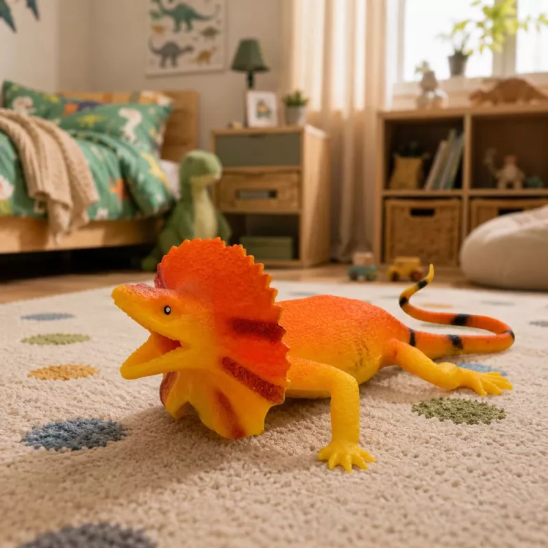 LEAN TOYS Figurka Gumowa Legwana Obrożnego Rozciągliwa Realistyczna 19cm